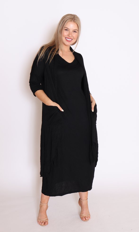 7768 cardigan & 7699 dress black